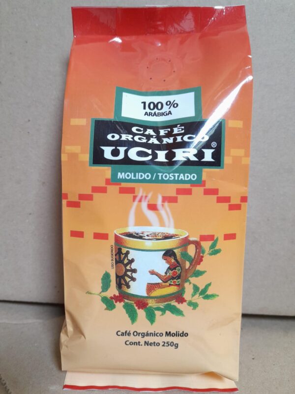 CAFÉ ORGANICO UCIRI MOLIDO DE 250 GMS.